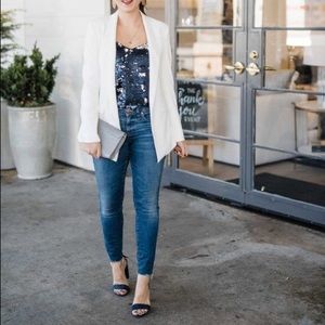 Express Navy blue sequin top